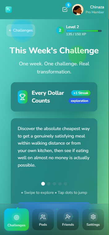 Weekly Challenge Screen